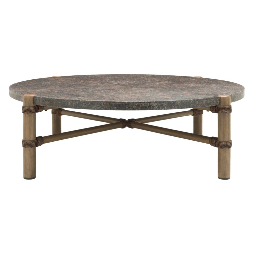 Table de centre Riviera - Pierre anthracite & aluminium satiné