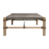 Table de centre Riviera - Pierre anthracite & aluminium satiné - Rectangle - vue 3