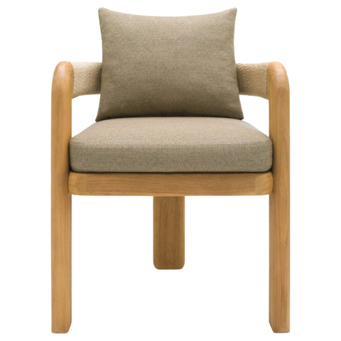 Chaise rivage - Teck & corde greige - vue 2