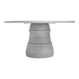 Table minérale - Béton artisanal peint à la main, gris clair - vue 4