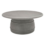 Table basse minérale - Béton artisanal peint à la main, gris clair