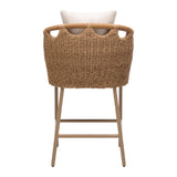 Tabouret bar rivage - Rotin artisanal & aluminium satiné - vue 4