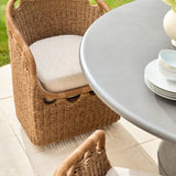 Chaise de salle à manger rivage - Rotin artisanal & aluminium satiné - vue 4