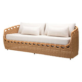 Sofa rivage - Rotin artisanal & aluminium satiné