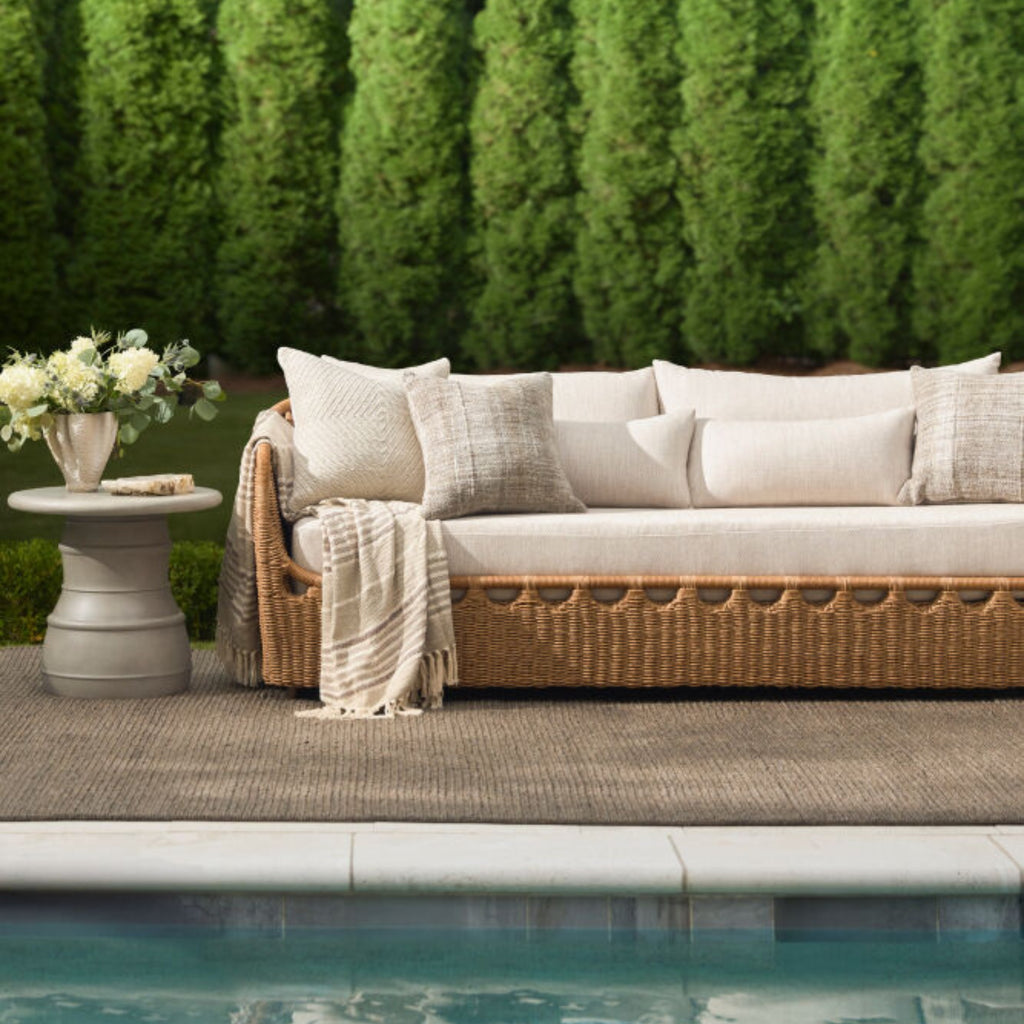 Sofa rivage - Rotin artisanal & aluminium satiné - vue 2