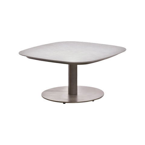 Table basse extérieure - Pierre mate & aluminium anthracite