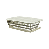 Table basse Capri - Cordage tressé artisanal & aluminium crème