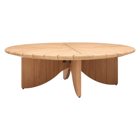 Table basse rivage - Teck massif brossé
