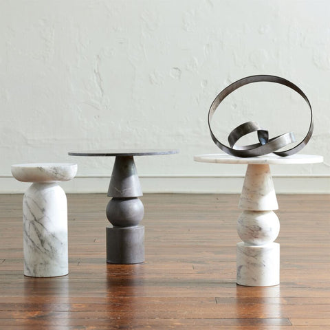Table d'Accent Cylindrique - Marbre Graffito