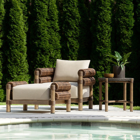 Banc Repose-pieds Riviera - Rotin Tressé Naturel - vue 3