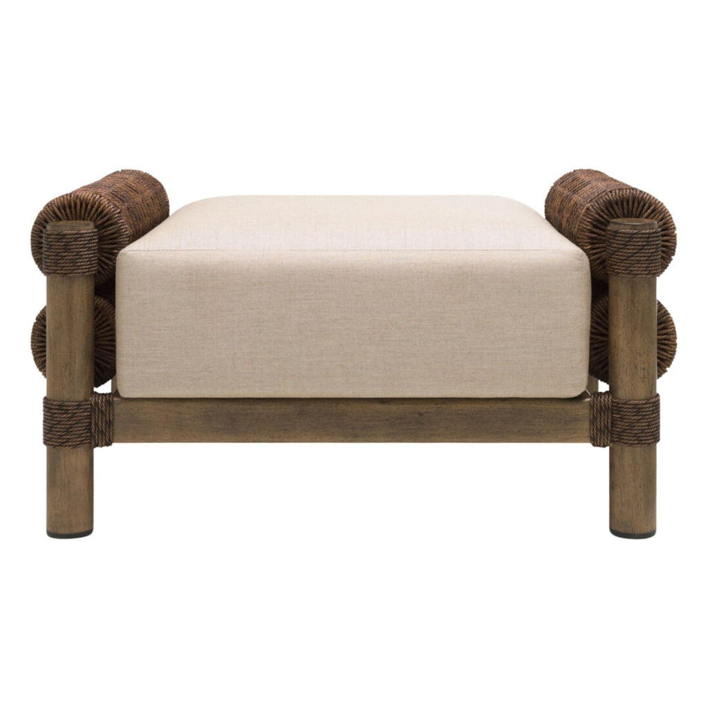 Banc Repose-pieds Riviera - Rotin Tressé Naturel - vue 3