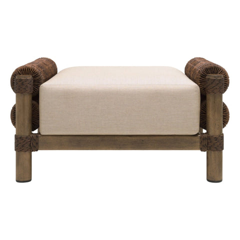 Banc Repose-pieds Riviera - Rotin Tressé Naturel - vue 3