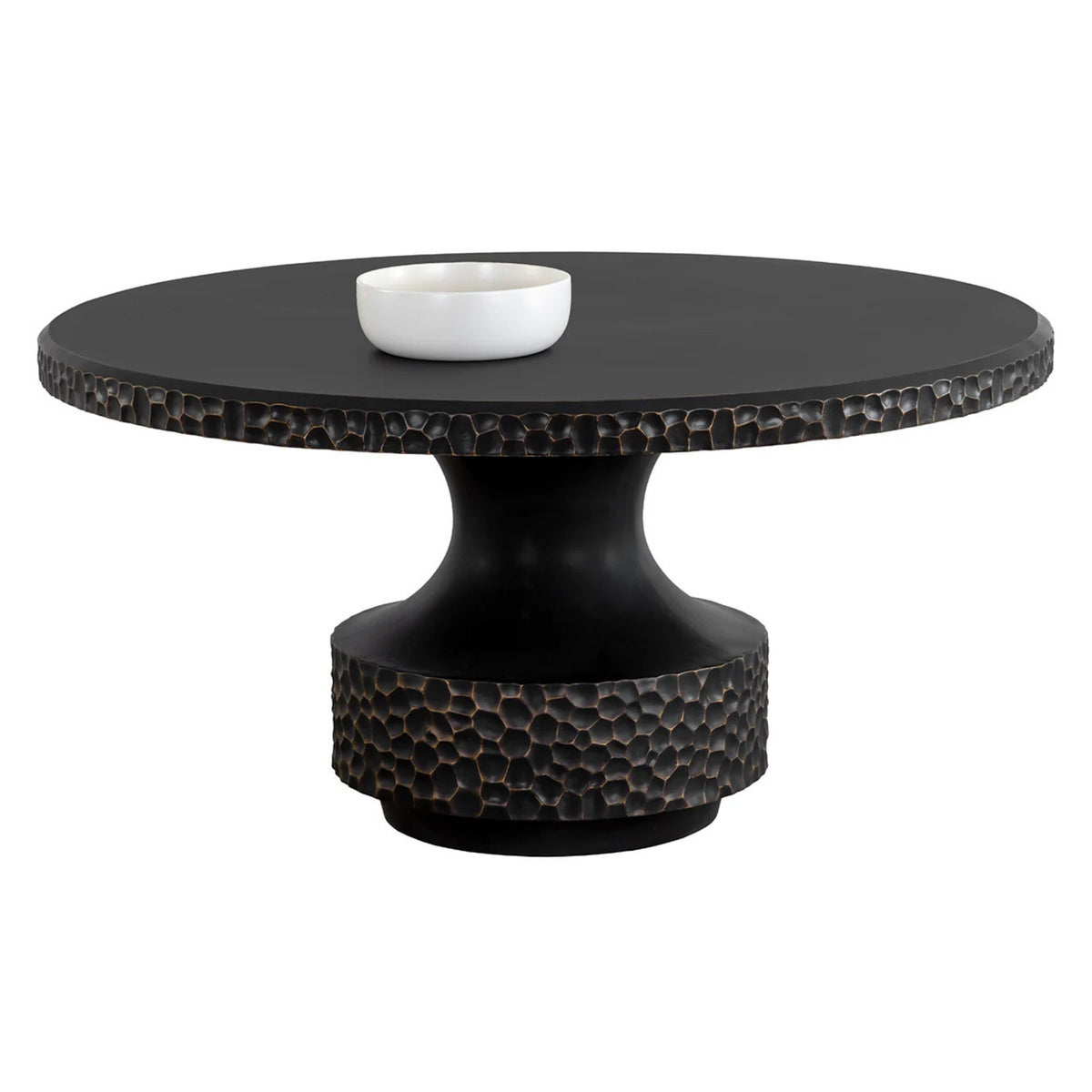 Table à dîner ronde noir bronze 59" | Martelli