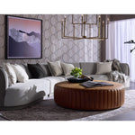 Ottoman rond cuir tan | Tobacco