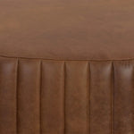 Ottoman rond cuir tan | Tobacco