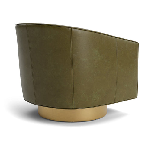 Fauteuil pivotant capitonné - Cuir pleine fleur