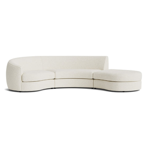 Sectionnel Bora - Tissu berber crème