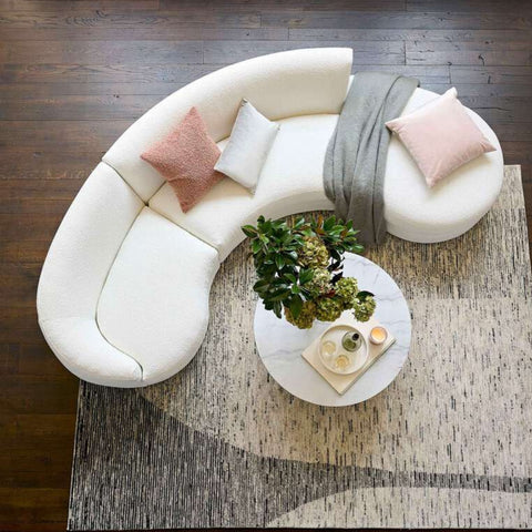 Sectionnel Bora - Tissu berber crème