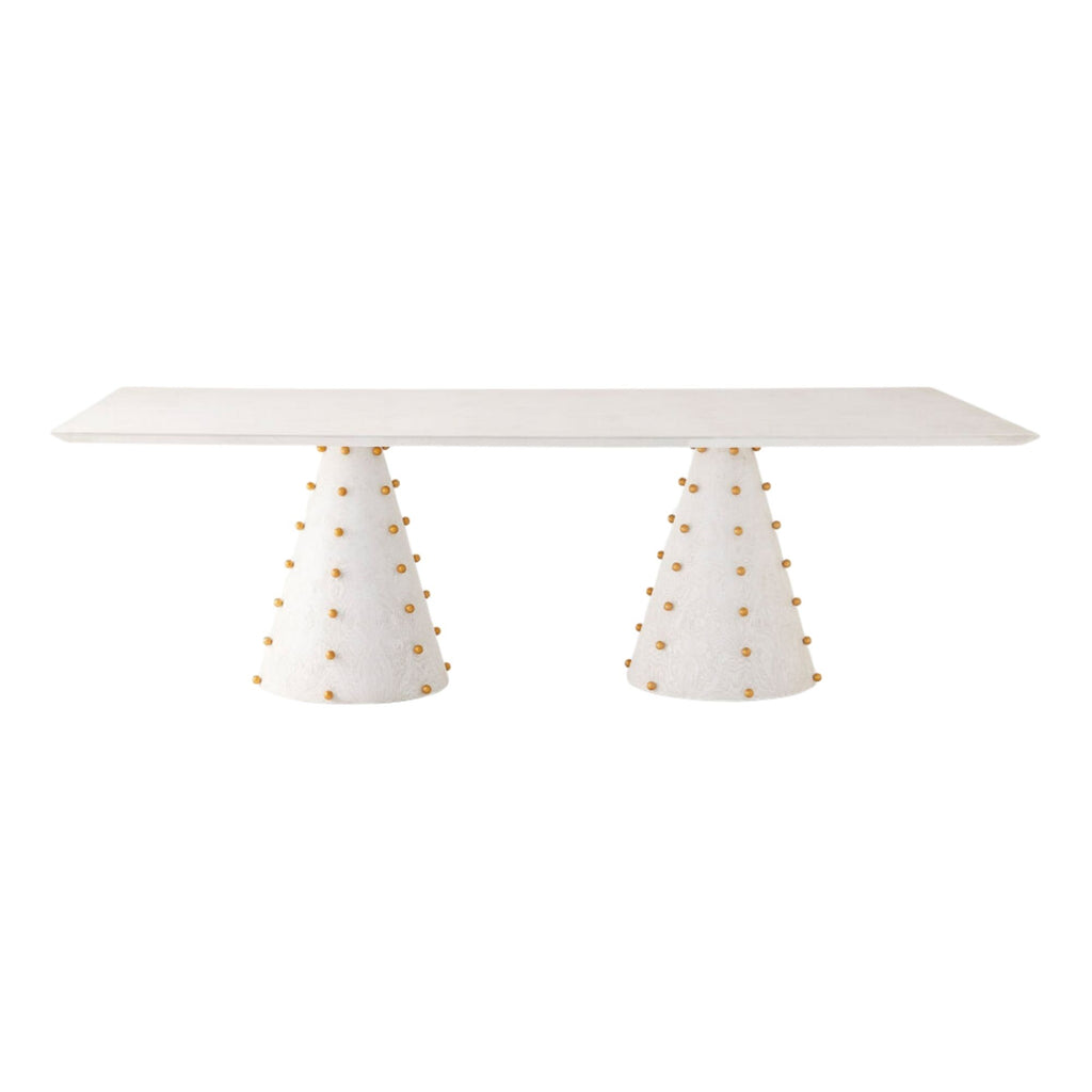 Table à dîner Gemma - Rectangulaire burl blanc