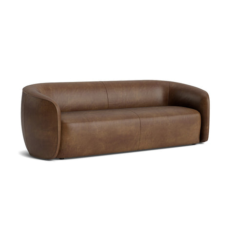 Sofa Malie - Cuir brun foncé