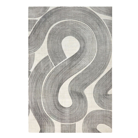 Tapis Serpentage - Crème & charcoal, 8' × 10'
