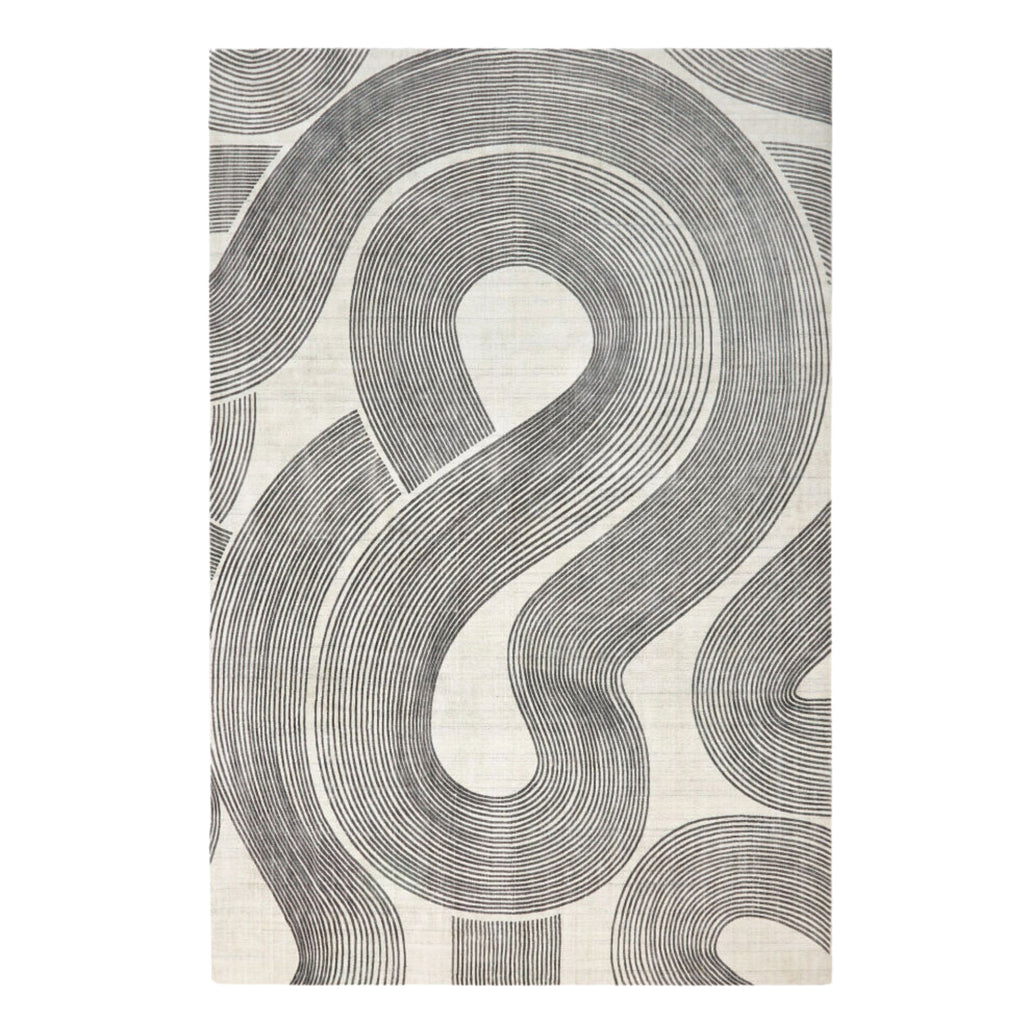 Tapis Serpentage - Crème & charcoal, 11' × 14'