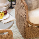 Fauteuil Pivotant Archipel - Fibre Naturelle Lin Blanc Chaud - vue 5
