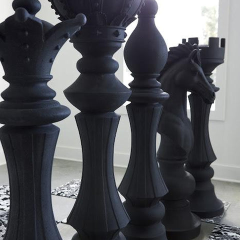 Sculpture Fou des Échecs - Pierre Noire