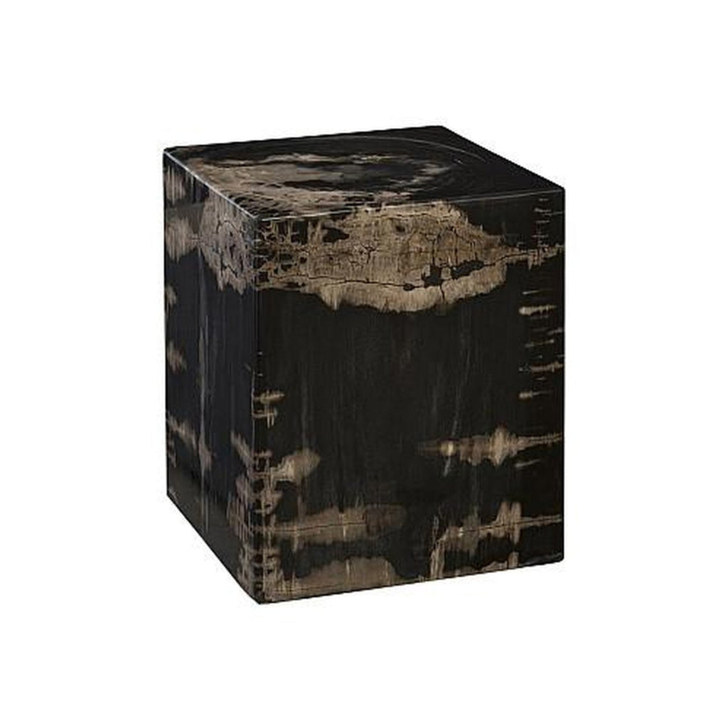 Tabouret Bois Pétrifié - Carré, Pièce Unique