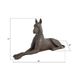 Dogue Bronze - Sculpture Animalière Bronze Poudré, Droite