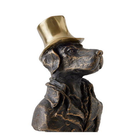 Sculpture - Labrador au Chapeau de Laiton