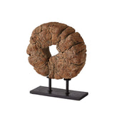 Objet Décoratif - Demi-Roue sur Socle Bois Naturel - vue 2