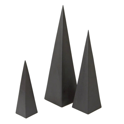 Objet décoratif - Pyramides Décoratives Noir Mat - Set de 3 - vue 2
