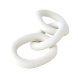 Objet décoratif - Chaîne 3 Anneaux - Blanc Mat