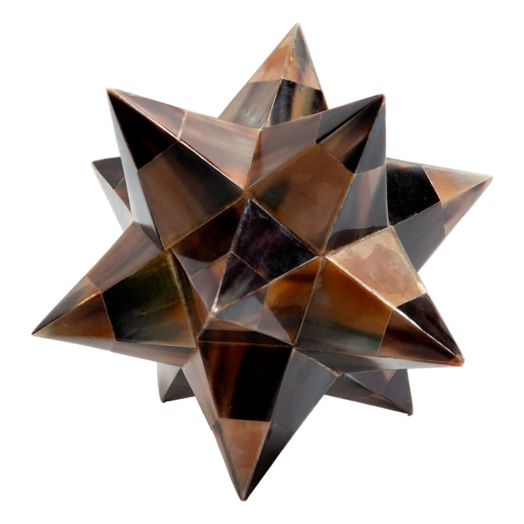 Objet décoratif - Dodécaèdre Étoilé - Corne Brune