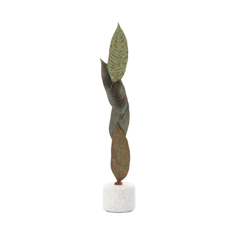 Sculpture Feuilles Tombantes - Laiton Antique
