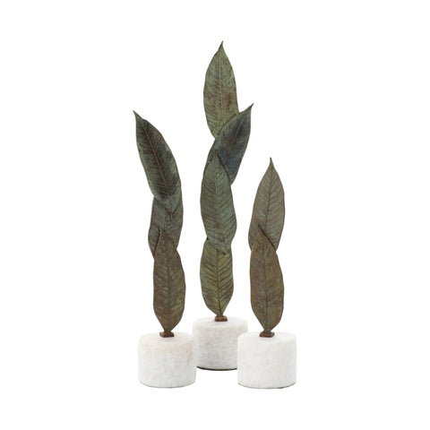 Sculpture Feuilles Tombantes - Laiton Antique