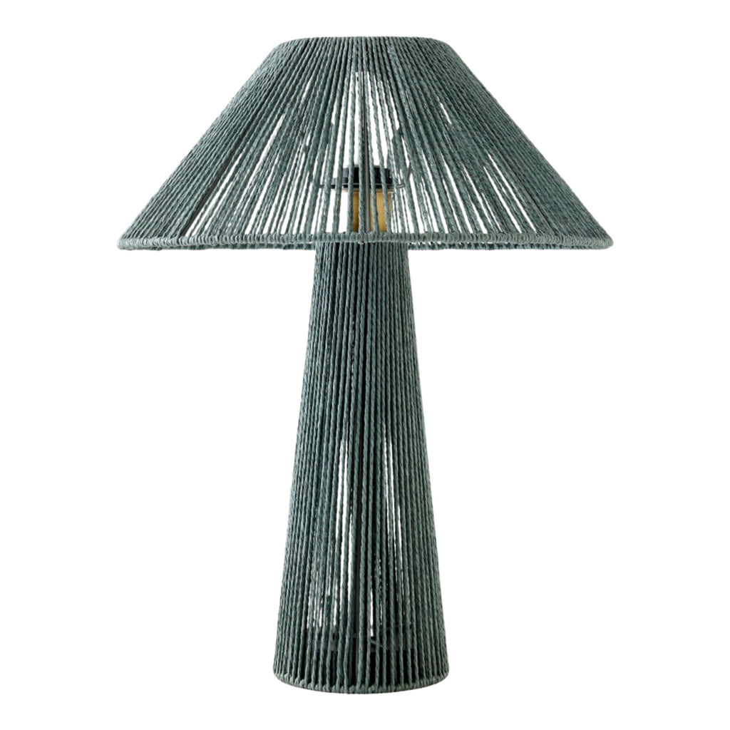 Lampe de table - corde & bois bleu