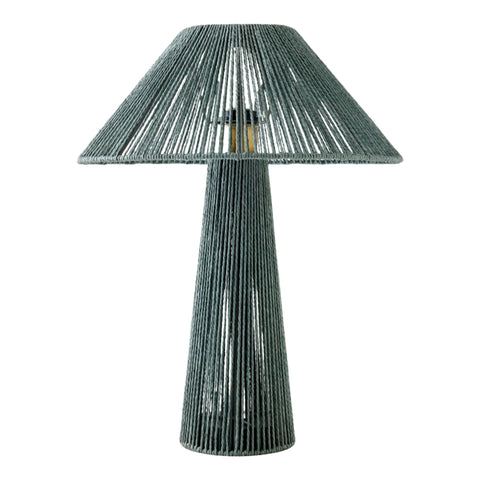 Lampe de table - corde & bois bleu