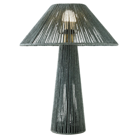 Lampe de table - corde & bois bleu