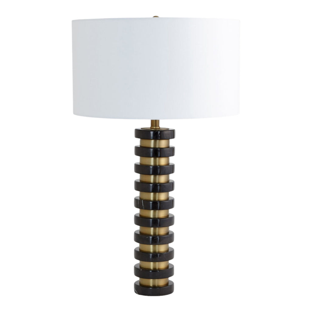 Lampe de table - marbre empilé noir - vue 3