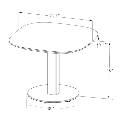 Table d'Appoint Graphite - Plateau Céramique Gris