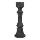 Tour Rook — Sculpture échecs, pierre composite noire | Vue 1