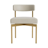 Chaise de salle à manger en vinyle grège | Figo