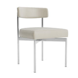chaise de salle à manger vinyle greige vue trois quarts