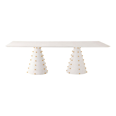 table rectangulaire bois blanc vue trois quarts