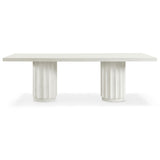 table rectangulaire en bois blanc cannelé