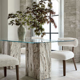 table rectangulaire en onyx naturel chaises salle à manger luxe