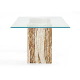 table rectangulaire en onyx naturel profil