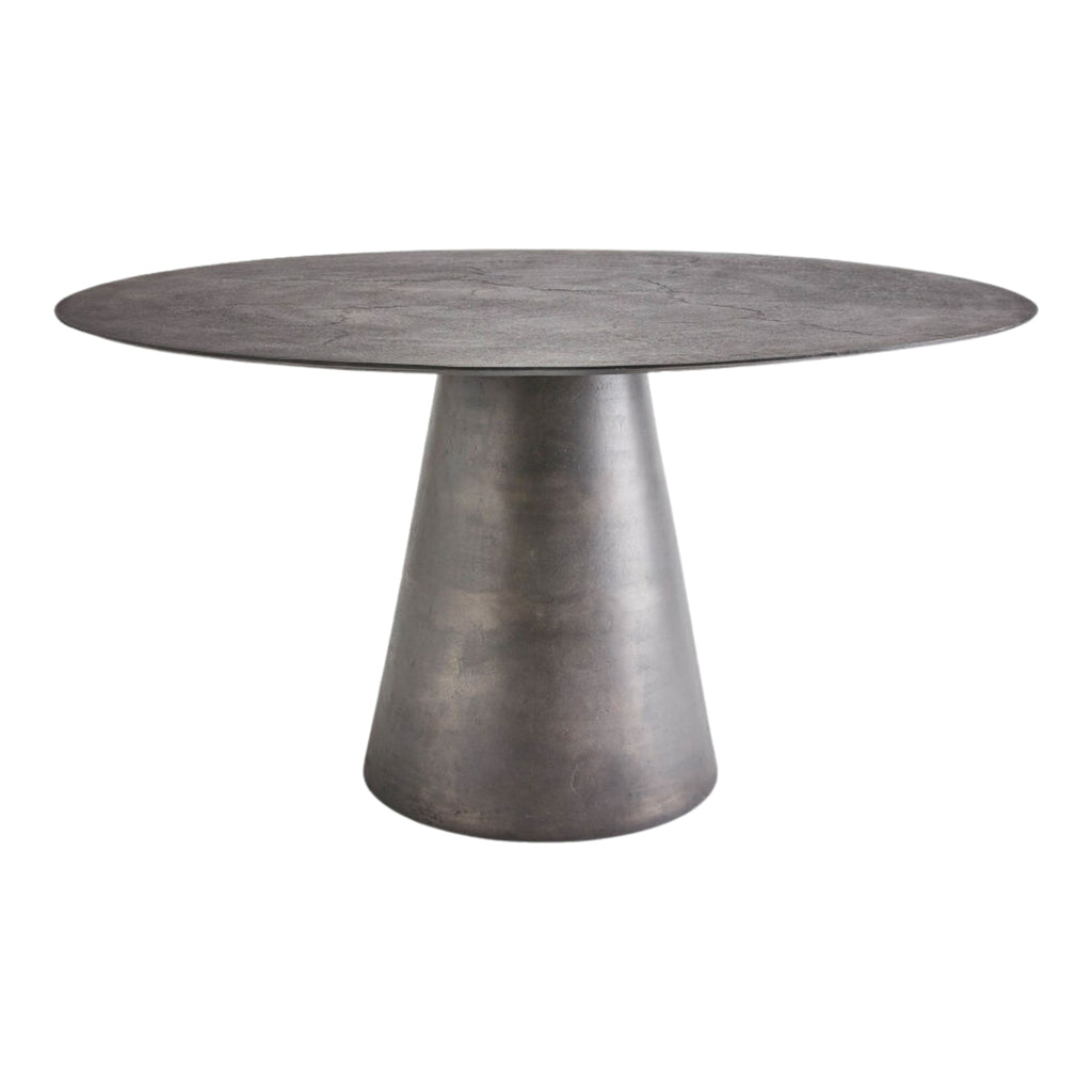 table ronde en aluminium noir laqué